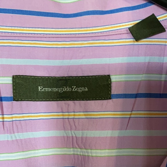 Ermenegildo Zegna Lavender Striped Button Down - Picture 3 of 7